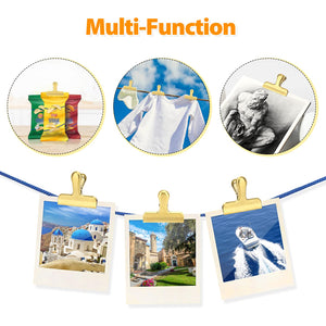Pack of 8 Bag Clips, Stainless Steel and Heavy Duty Metal Bag Clip,Tightly Seals Chip, Coffee, Bread or Cereal Bags to Keep Food Fresh, for Home, Kitchen, Office, Pantry, Camping (Rainbow)