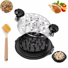 Load image into Gallery viewer, Meat Shredder Tool | 10” BPA Free Chicken &amp; Pork Food Shredder with 360° Rotating Lid - Meal Prep Essentials - Non-Slip Base, Dishwasher Safe, and Includes Cleaning Brush