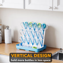 Load image into Gallery viewer, SpaceAid Baby Bottle Drying Rack with 20 Hooks, Space Saving Kitchen Bottles Rack Dryer, Vertical Baby Bottle Holder Organizer for Countertop Storage Accessories (White and Gray)