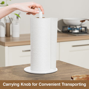 Silver Paper Towel Holder Free-Standing, Premium Stainless Steel Paper Rolls Organizer, Classic Fashion Kitchen Roll Dispenser