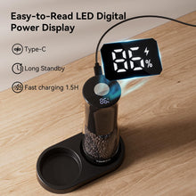 Load image into Gallery viewer, Electric Salt and Pepper Grinder Set with LED Power Display, 5-Level Grind Adjustment Easy Filling, Rechargeable Pepper Salt Mill Shakers Set Automatic with Storage Base, LED Light for Kitchen