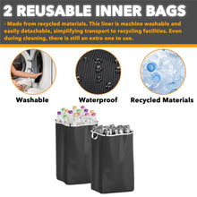 Load image into Gallery viewer, SpaceAid Recycling Bin for Kitchen 26 Gallon, 100L Recycle Bin with Lid and 2 Reusable Inner Bags, for Bottle Can Glass Plastic Stickers, Blue