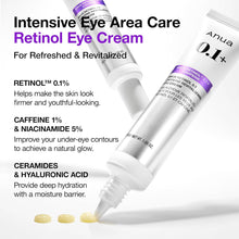 Load image into Gallery viewer, Anua Retinol 0.1 Caffeine Revitalizing Eye Cream, Under Eye Cream For Hydration, Glow Up Eye Contour, Niacinamide, Retinol For Face, Night Cream For Eye Care, Korean Skin Care (30g/1.05oz)