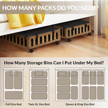 Load image into Gallery viewer, 2 Pack Bamboo Under Bed Storage with Wheels, 39”x20”x7.8” Lager Under Bed Storage Containers (Brown)