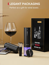 Load image into Gallery viewer, Rechargeable Electric Wine Gift Set - Aerator, Vacuum Stoppers, Foil Cutter and Bottle Opener for Home Bar and Outdoor Parties