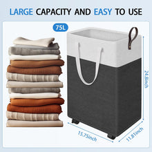 Load image into Gallery viewer, HomeHacks 2-Pack Large Laundry Basket and Rolling Laundry Basket for Organizing, Clothing, Bedroom, Comforter, Closet, Dorm Bundle