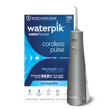 Load image into Gallery viewer, Waterpik Cordless Pulse Rechargeable Portable Water Flosser for Teeth, Gums, Braces Care and Travel with 2 Flossing Tips, Waterproof, ADA Accepted, WF-20 Blue, Packaging May Vary