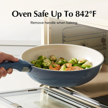 Load image into Gallery viewer, Redchef 6pcsCeramic Cookware Set, Removable Handle Pots And Pans Non Stick, Rv Cookware Set, Non Toxic Pots And Pans Set No PFAS &amp; PTFE &amp; PFOA, Detachable Pots And Pans, Dishwasher &amp; Oven Safe (Blue)