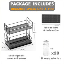 Load image into Gallery viewer, SpaceAid Pull Out Spice Rack Organizer for Cabinet, Heavy Duty Slide Out Seasoning Kitchen Organizer, Cabinet Organizer, with Labels, 5.2&quot; W x10.75 D x10 H, 2 Drawers 2-Tier