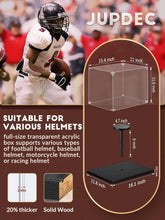 Load image into Gallery viewer, JupDec Baseball Display Case with Wood Stand, Clear Acrylic Stable &amp; Secure Game Ball Holder Showcase, UV Protection Souvenirs and Collectibles Box with Turf, Ideal Gift for Autograph Single MLB Ball