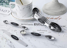 Load image into Gallery viewer, Magnetic Measuring Spoons Set of 8 Stainless Steel Dual Sided Stackable Measuring Spoons Nesting Teaspoons Tablespoons for Measuring Dry and Liquid Ingredients