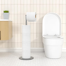 Load image into Gallery viewer, Toilet Paper Holder Stand and Dispenser for 4 Spare Rolls, Stainless Steel Free-Standing Toilet Tissue Paper Roll Storage Shelf