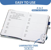 Load image into Gallery viewer, Comkiso Address Book with Individual Alphabetical Tabs Laminated, Large Print Address Book with 468 Wide Lining Entry Spaces, Change of Address Labels, Hardcover Address Book 5.7 x 8.5" - Bloom