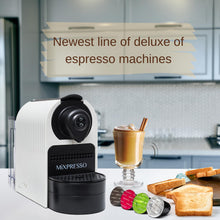 Load image into Gallery viewer, Mixpresso Black Espresso Coffee Machine – Compact 1400W Single Serve Coffee Maker Compatible with Nespresso OriginalLine Capsules, One-Touch Operation, 19-Bar Italian Pump, 27oz Water Tank
