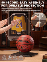 Load image into Gallery viewer, JupDec Baseball Display Case with Wood Stand, Clear Acrylic Stable &amp; Secure Game Ball Holder Showcase, UV Protection Souvenirs and Collectibles Box with Turf, Ideal Gift for Autograph Single MLB Ball