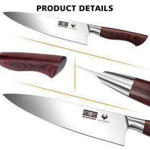 Load image into Gallery viewer, Kitchen Knife Set with Block 18-Piece, Super Sharp High Carbon Stainless Steel Chef Knife Set, Professional Cutlery Knife Set with Sharpener