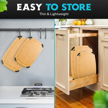 Load image into Gallery viewer, Dishwasher Safe Cutting Boards for Kitchen - 2 Piece Large Composite Wood Cutting Board Set with Non-Slip Feet and Juice Groove (14.5&quot; x 11&quot; and 11.7&quot; x 9.3&quot;) - Thin, Lightweight, Eco-Friendly
