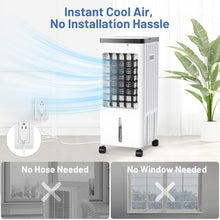 Load image into Gallery viewer, 3-IN-1 Portable Air Conditioners, Evaporative Air Cooler with 4 Ice Packs, 3 Speeds &amp; 4H Timer, 2-Gal Tank for 40H Cooling, No Window/Hose Needed Swamp Cooler, Remote Control AC for Room/Home/Office