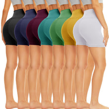 Load image into Gallery viewer, TNNZEET 7 Pack Biker Shorts for Women - 5''/8''/3'' High Waisted Workout Tummy Control Spandex Gym Shorts for Yoga Athletic