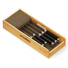 Load image into Gallery viewer, SpaceAid Knife Drawer Organizer Bamboo Insert Dock, Kitchen Steak Knives Holder Organizers Block for Drawer in Storage Organization (Small)