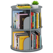Load image into Gallery viewer, SpaceAid 4 Tier Rotating Bookshelf Tower, Spinning Bookcase Lazy Susan, Revolving 360 Book Shelf Storage Round Carousel, Vertical Rotate Turning Spiral Corner Organizer, White