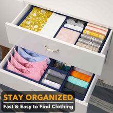 Load image into Gallery viewer, SpaceAid Drawer Organizer Clothes, 12 Pack Dresser Organizer Bins for Nursery, Closet Organization and Storage Dividers for Clothing, Baby Clothes, Underwears, Socks (Black)