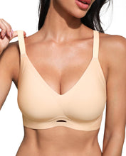 Load image into Gallery viewer, Wireless Jelly Bras for Women Push Up Seamless Comfort T-Shirt Bra | Full Coverage Everyday Bralette with Breathable Mesh Vents for Sleep and Yoga, Includes Matching Extender and Laundry Bag
