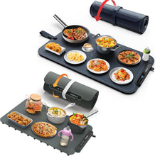 Load image into Gallery viewer, BW450 Dark Gray Food Warming Mat Bundle with BW701 Dark Blue Electric Warming Tray