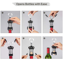 Load image into Gallery viewer, Beneno Wine Opener, Zinc Alloy Premium Wing Corkscrew with Multifunctional Bottles Opener, Sharp Wine Corkscrew with Ergonomic Non-Slip Wing Handle, Upgrade