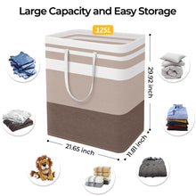 Load image into Gallery viewer, HomeHacks 2 Pack Large Laundry Baskets, Waterproof, Freestanding Laundry Hampers, Collapsible Clothes Hamper with Reinforced Handles in Laundry Room, College Dorm, Bathroom, Bedroom (Grey, 75Lx2)