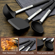 Load image into Gallery viewer, Kitchen Utensils Set-Silicone Cooking Utensils-33pcs Non-Stick Silicone Cooking Kitchen Utensils Spatula Set with Holder-Best Kitchen Cookware with Stainless Steel Handle (Khaki)