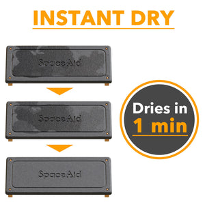 SpaceAid DryingNeat Sink Organizer, Instant Dry Sink Caddy Organizers, Kitchen Sponge Soap Holder Dispenser, Countertop Fast Drying Rack (Bamboo Feet, Gray)