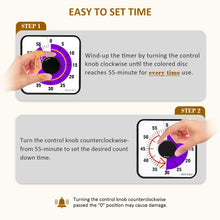 Load image into Gallery viewer, Secura 60-Minute Visual Countdown Timer, 7.5-Inch Oversize Classroom Visual Timer for Kids and Adults, Durable Mechanical Kitchen Timer Clock with Magnetic Backing (Blue)
