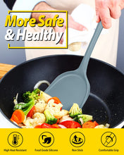Load image into Gallery viewer, Pack of 2 Silicone Wok Spatula, Non-Stick, Heat Resistant, Easy to Clean and Dishwasher Safe, Seamless Kitchen Utensil for Cooking, Baking, Stir-Fry (Black)