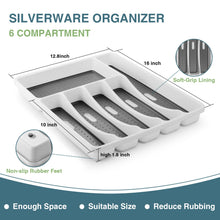 Load image into Gallery viewer, Black Silverware Set, Umite Chef 49-Piece Flatware Set with Drawer Organizer, Durable Stainless Steel Cutlery Set for 8, Tableware Eating Utensils with Steak Knives for Home Restaurant