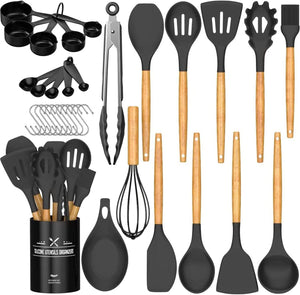 Umite Chef Kitchen Cooking Utensils Set, 5QT Enameled Cast Iron Dutch Oven