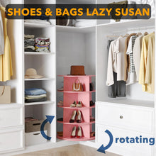 Load image into Gallery viewer, SpaceAid 7 Tier Rotating Shoe Rack Tower, Spinning Shoe Display Lazy Susan, Revolving 360 Shoe Rack Storage Round Carousel, Vertical Handbag Rotate Shoes Closet Organization (7-Tier White)