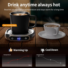 Load image into Gallery viewer, Lerat Coffee Mug Warmer &amp; Mug Set for Desk, Electric Coffee Cup Warmer with Auto Shut Off, 3 Temperature Setting Smart Cup Warmer for Heating Coffee, Milk, Beverage, Candle Jar (Black), 12oz
