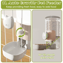 Load image into Gallery viewer, 34oz Hanging Automatic Cat Food and Water Dispenser, 1L Auto Gravity Pet Feeder Set, Cage Cat Dog Feeder for Kitten Puppy Bunny Guinea Pig (Milk Coffee)