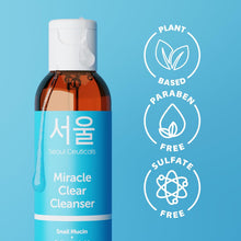 Load image into Gallery viewer, SeoulCeuticals Korean Acne Snail Cleanser Face Wash - Snail Mucin, Salicylic Acid &amp; Tea Tree Acne Treatment for Sensitive Skin &amp; K Beauty Glow 4oz