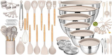 Load image into Gallery viewer, Umite Chef Kitchen Cooking Utensils Set Mixing Bowls with Airtight Lids Set with Grater Attachments