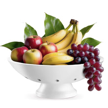 Load image into Gallery viewer, Bambüsi Fruit Bowl - 11&quot; Large Brown Wooden Pedestal Bowl for Kitchen Counter &amp; Dining Table Centerpiece, Premium Bamboo Wood Fruit Basket &amp; Banana Holder for Fresh Produce, Bread &amp; Home Decor