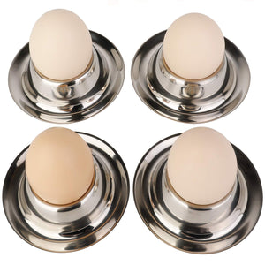 Stainless Steel Egg Cup Holder Set with Spoon for Soft Boiled Egg Holder Tableware Kitchen Tools