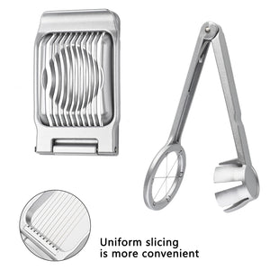 Egg Slicer Hard Boiled Eggs Slicer Stainless Steel Wire Egg Slicer Heavy Duty Aluminium Egg Cutter for Egg Strawberry Soft Fruit