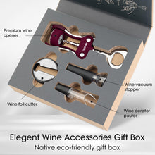 Load image into Gallery viewer, Beneno Wine Opener, Zinc Alloy Premium Wing Corkscrew with Multifunctional Bottles Opener, Sharp Wine Corkscrew with Ergonomic Non-Slip Wing Handle, Upgrade