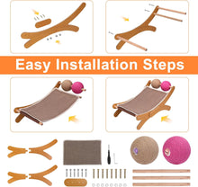 Load image into Gallery viewer, Outamateur Cat Scratching Pad, Cat Scratcher Bed, Cats Mini Chair with Sisal Scratching Ball and Bell, Cats Lounger with Removable Scratching Pad for Indoor Small Pets
