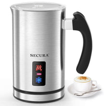 Load image into Gallery viewer, Secura Electric Milk Frother, Automatic Milk Steamer Warm or Cold Foam Maker for Coffee, Cappuccino, Latte, Stainless Steel Milk Warmer with Strix Temperature Controls