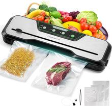 Load image into Gallery viewer, Automatic Food Vacuum Sealer Machine | Beelicious Pro 80KPa 8-In-1 Food Vacuum Saver with Starter Kits | 15 Bags, Pulse Function, Moist&amp;Dry Mode and External VAC for Jars and Containers