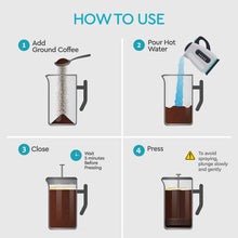 Load image into Gallery viewer, Belwares French Press Coffee Maker 50 OZ - Large Insulated Stainless Steel 304 Coffee Press with Double Wall &amp; 4-Level Filtration System (Black - 1.5L)