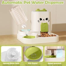 Load image into Gallery viewer, 1.6L Auto Gravity Pet Feeder and 0.6L Water Dispenser Set, Automatic Pet Food Water Dispenser, Cage Cat Dog Food and Water Dispenser for Kitten Puppy Bunny Guinea Pig (Green)